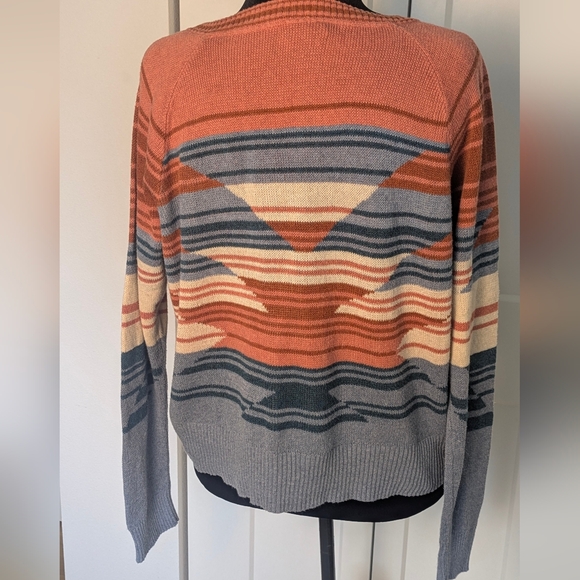 Pendleton Southwestern Cotton Sweater XL Geometric Knit  Western Boho Heritage - Picture 7 of 13